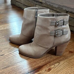 Jessica Simpson Taupe Ankle Booties with Buckles